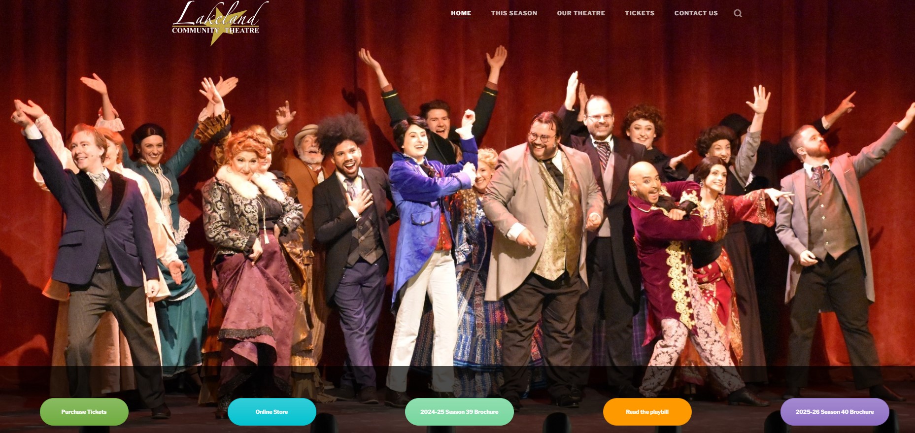 Lakeland Community Theatre website screenshot